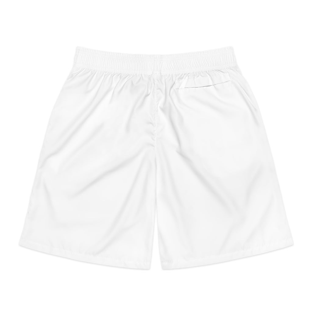 RORING BOY  Athletic Jogger Shorts— Men's White Casual Gym Shorts