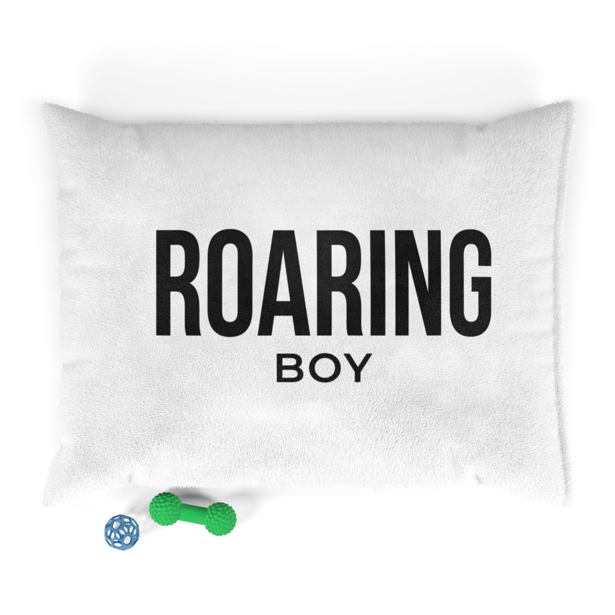ROARING BOY Pet Bed — Plush Dog & Cat Bed with Bold Typography