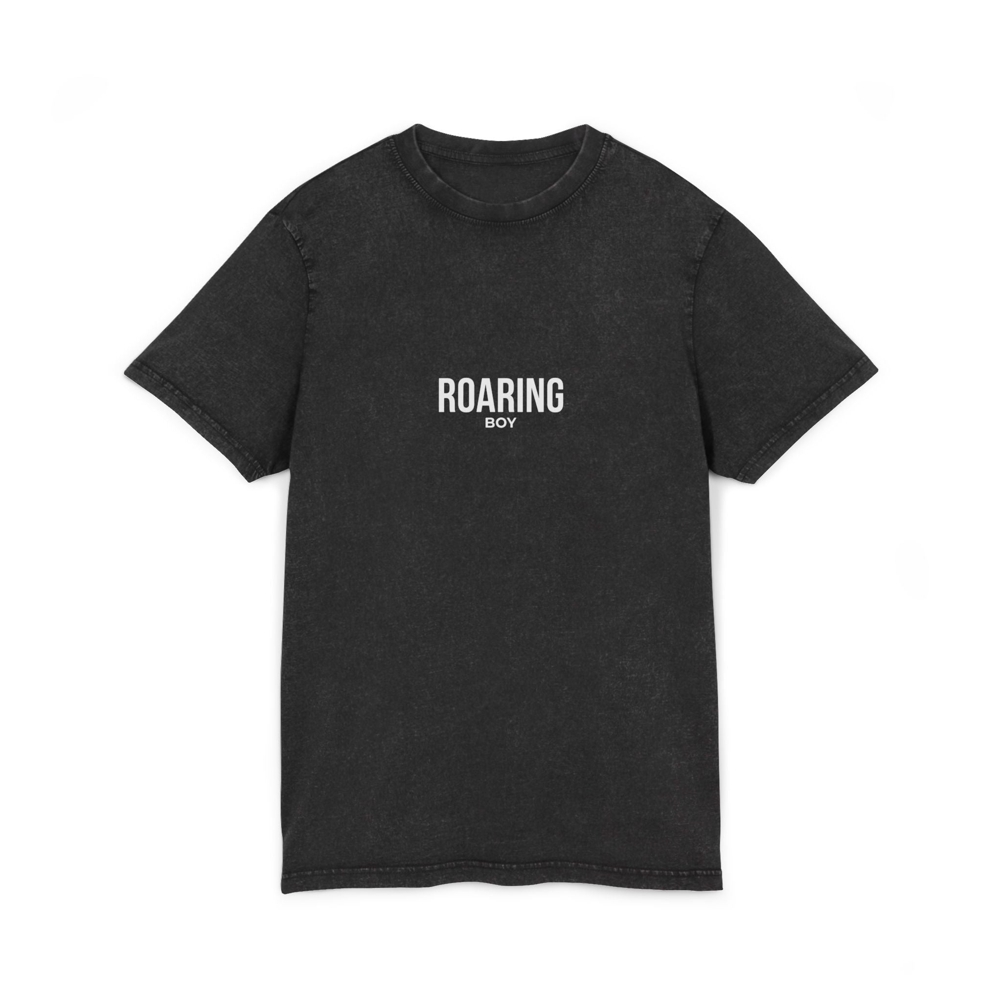 Roaring Boy Acid-Washed Tee — Vintage Black Graphic T-Shirt