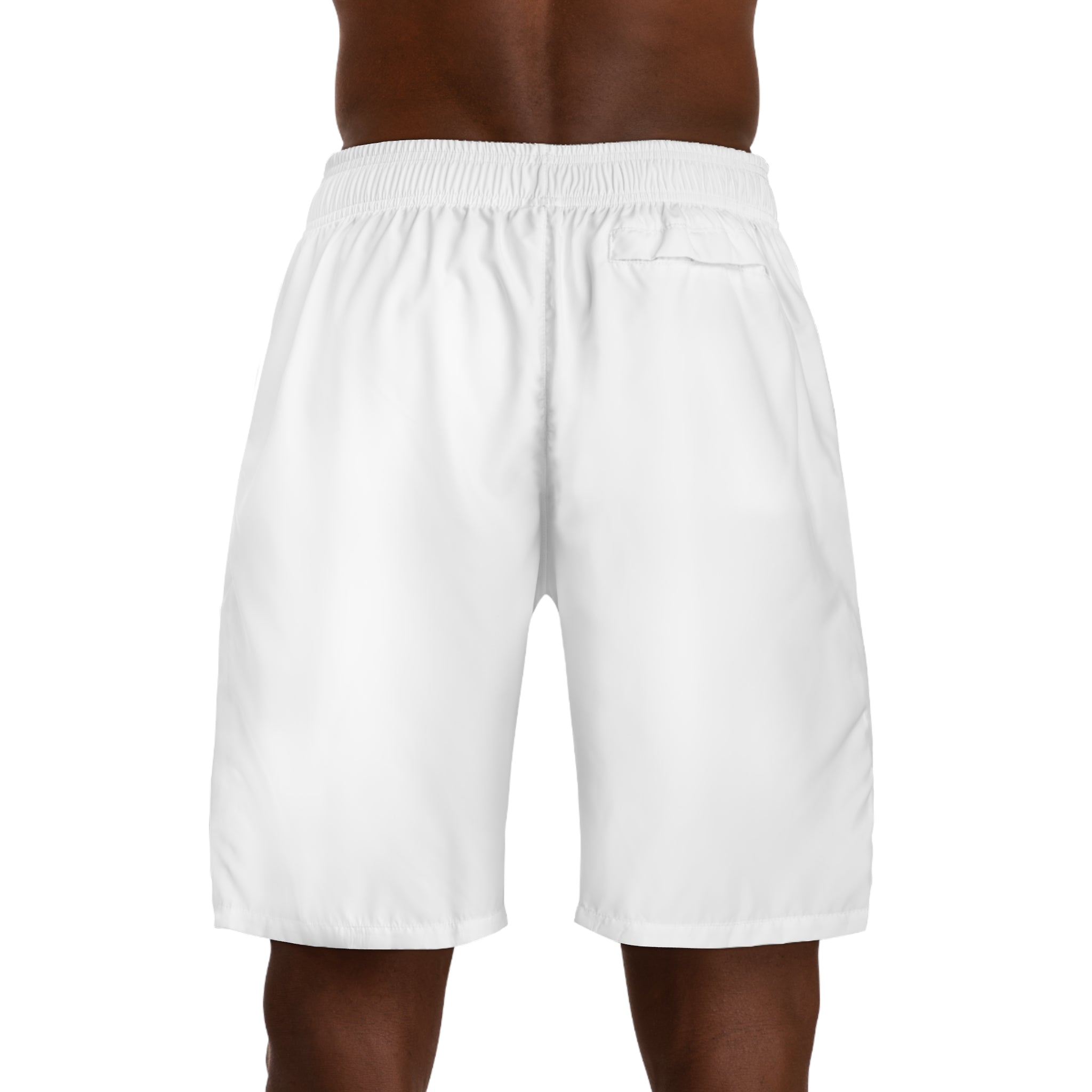 RORING BOY  Athletic Jogger Shorts— Men's White Casual Gym Shorts