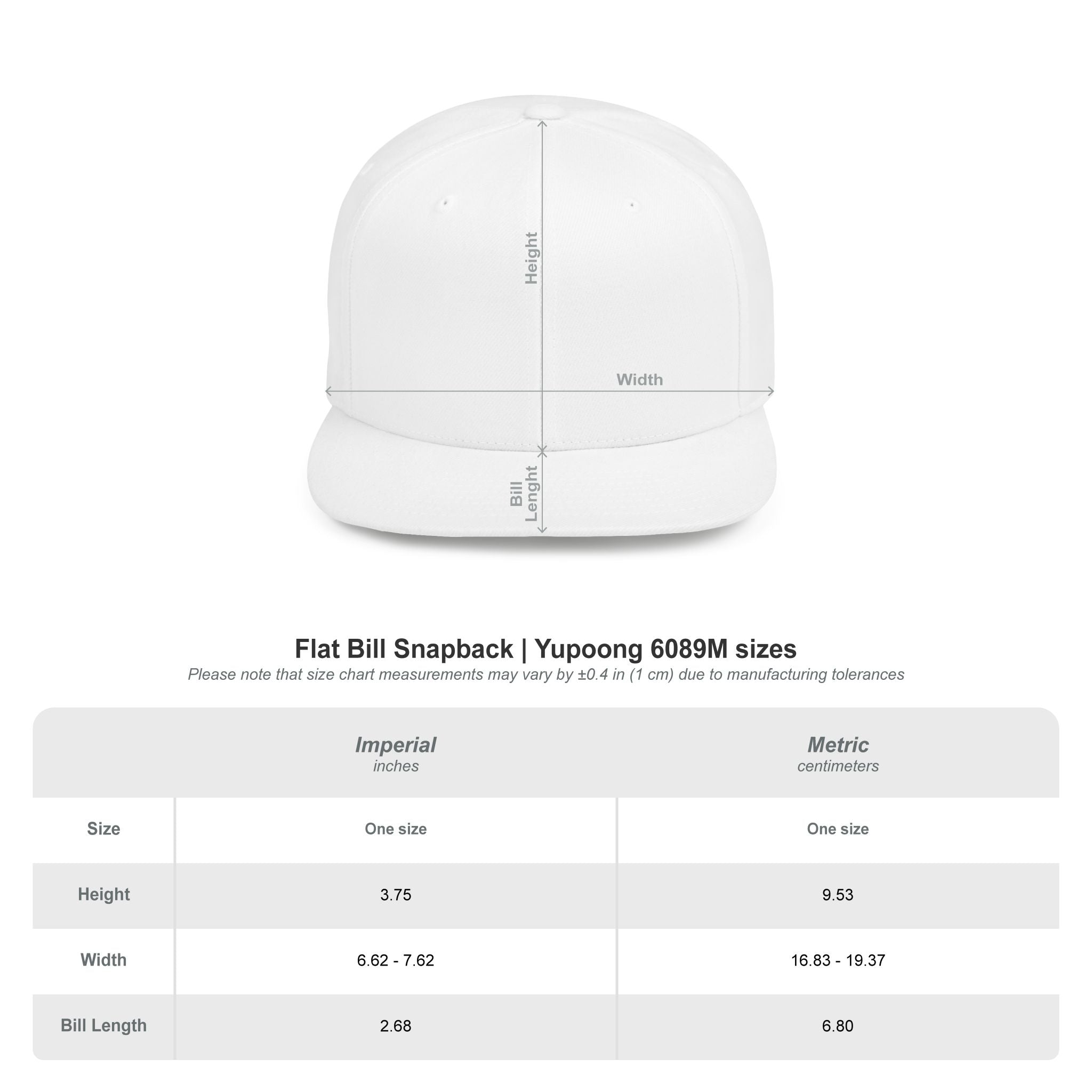 Snapback Hat — Minimal “ROARING BOY”Flat Bill Cap